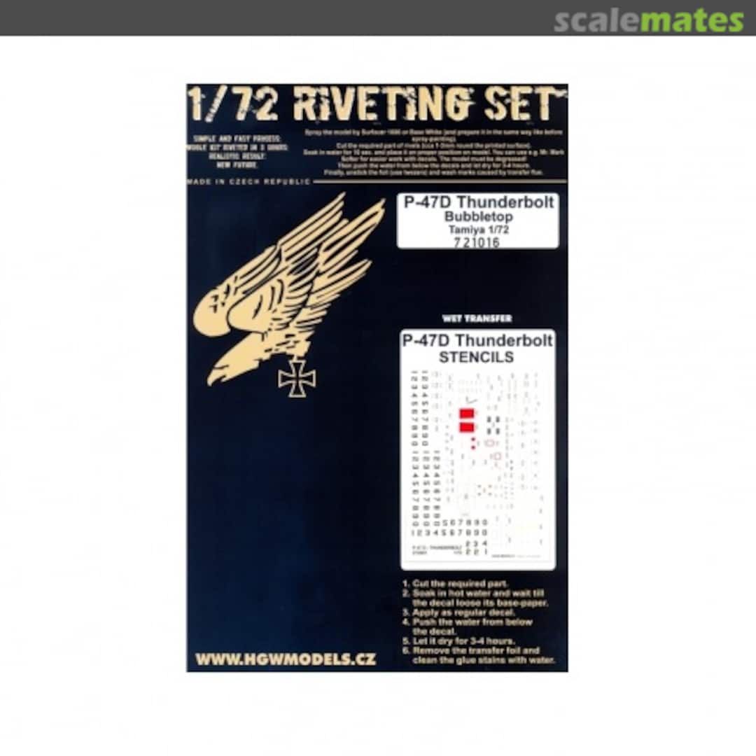 Boxart Republic P-47D Bubbletop Super Riveting Set 721016 HGW Models Boxart Republic P-47D Bubbletop Super Riveting Set 721016 HGW Models
