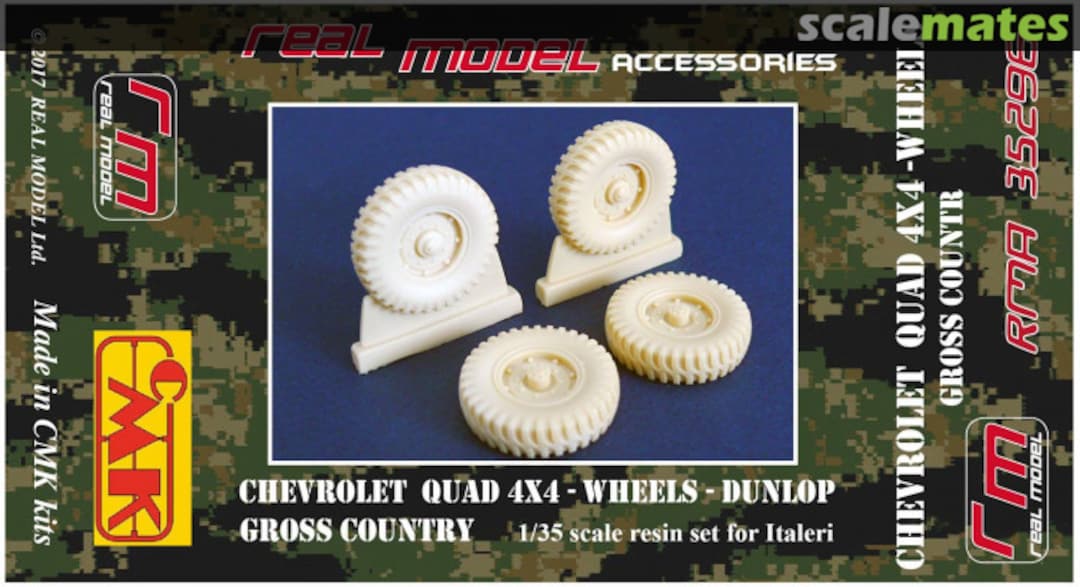 Boxart Chevrolet Quad 4X4 Wheels Dunlop Cross Country RMA35296 Real Model Boxart Chevrolet Quad 4X4 Wheels Dunlop Cross Country RMA35296 Real Model