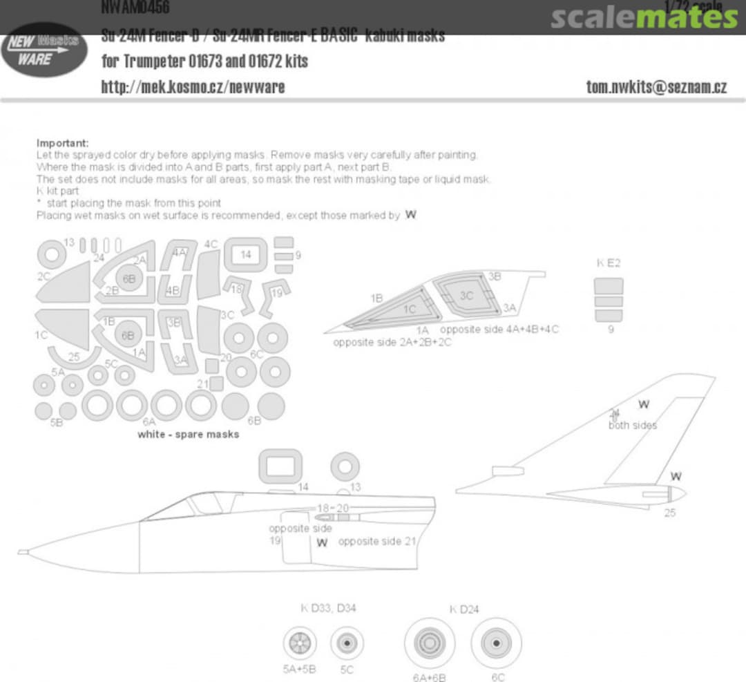 Boxart Su-24M Fencer D / Su-24MR Fencer E BASIC kabuki masks NWAM0456 New Ware Boxart Su-24M Fencer D / Su-24MR Fencer E BASIC kabuki masks NWAM0456 New Ware