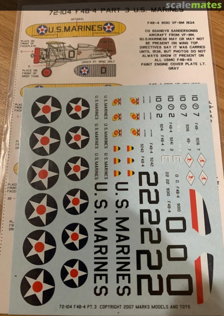 Boxart F4B-4 Part 3 U.S. Marines 72-104 Starfighter Decals Boxart F4B-4 Part 3 U.S. Marines 72-104 Starfighter Decals