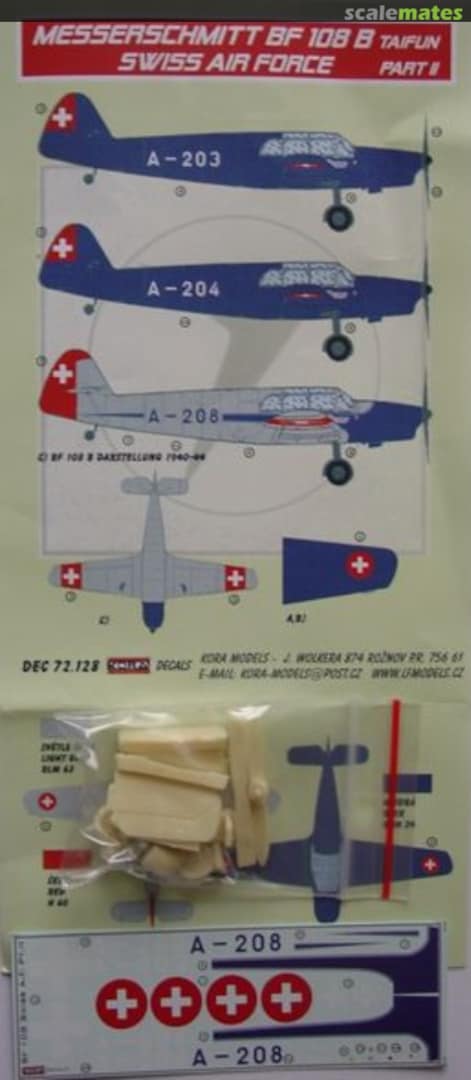 Boxart Messerschmitt Bf 108B Taifun DEC72128 Kora Models Boxart Messerschmitt Bf 108B Taifun DEC72128 Kora Models