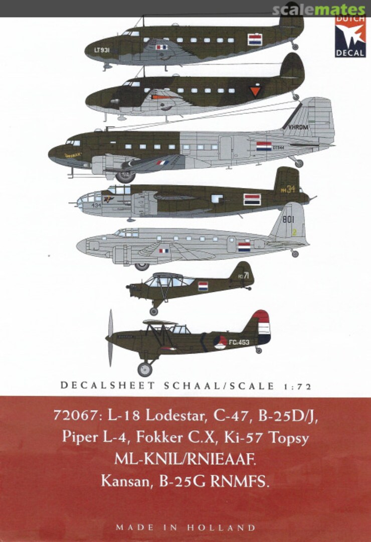 Boxart ML-KNIL / RNEIAAF 72067 Dutch Decal Boxart ML-KNIL / RNEIAAF 72067 Dutch Decal