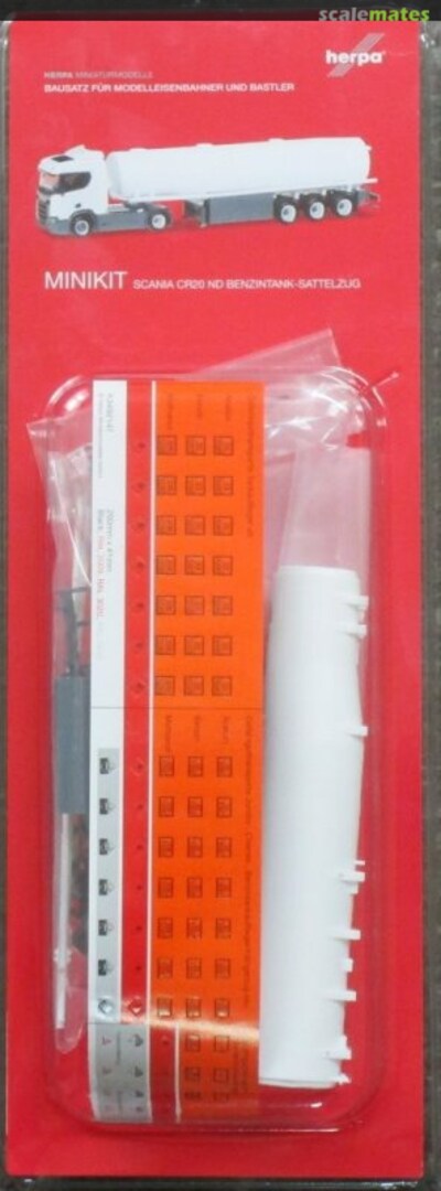 Boxart Minikit: Scania CR 20 ND Benzintank-Sattelzug 013000 Herpa Boxart Minikit: Scania CR 20 ND Benzintank-Sattelzug 013000 Herpa