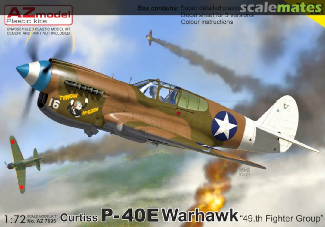 Boxart Curtiss P-40E Warhawk "49.th Fighter Group" AZ7695 AZmodel Boxart Curtiss P-40E Warhawk "49.th Fighter Group" AZ7695 AZmodel