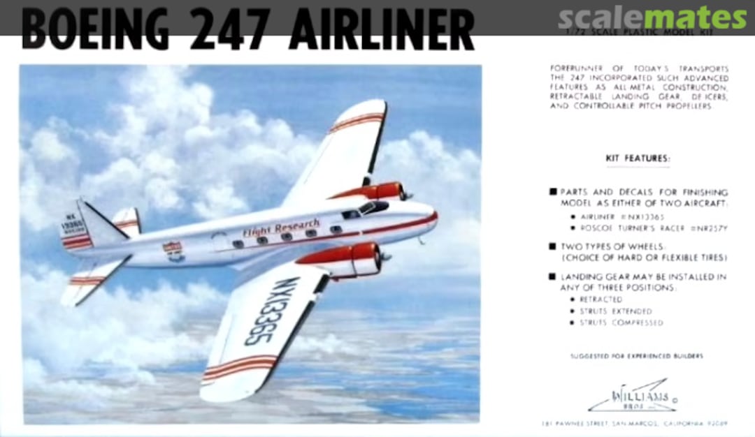 Boxart Boeing 247 Airliner  Williams Brothers