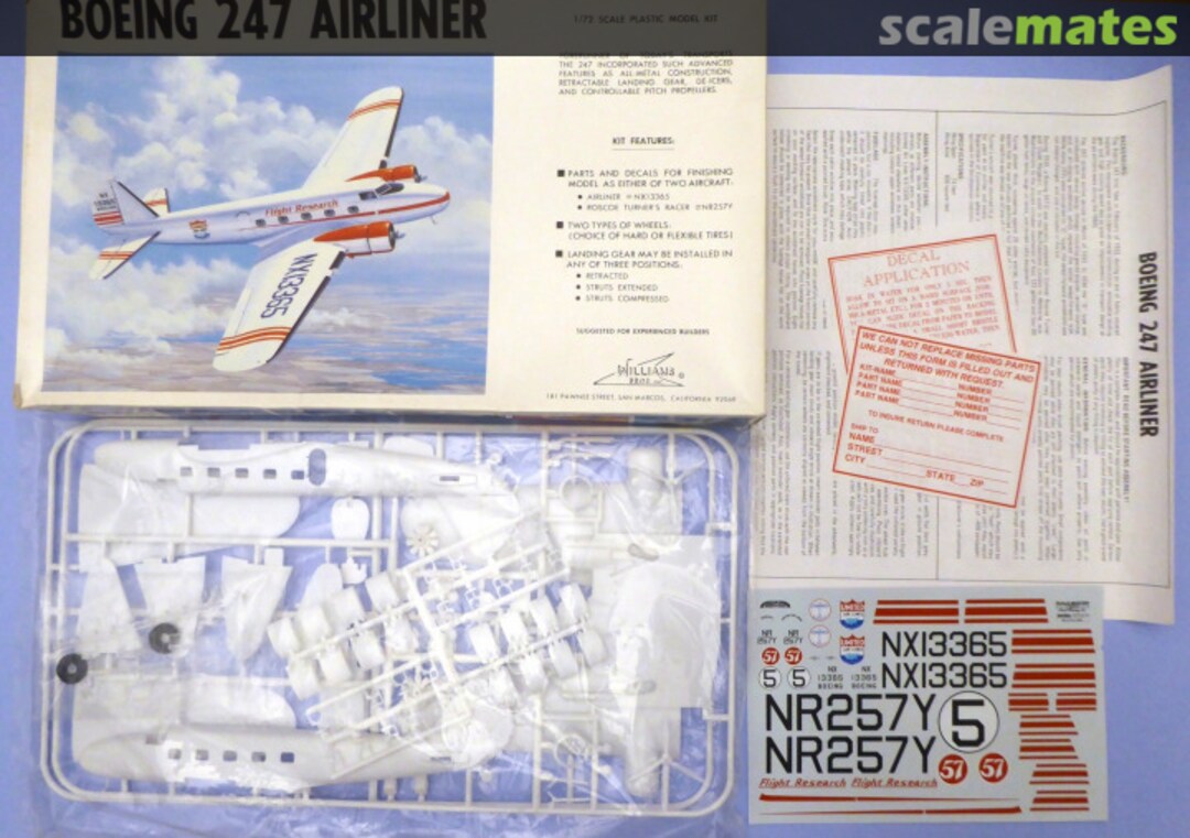 Contents Boeing 247 Airliner  Williams Brothers