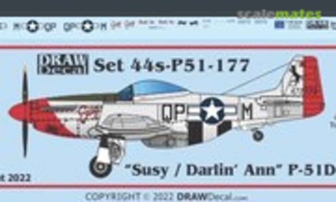 1:144 “Susy / Darlin’ Ann” P-51D (Draw Decal 44-P51-177) 44-P51-177