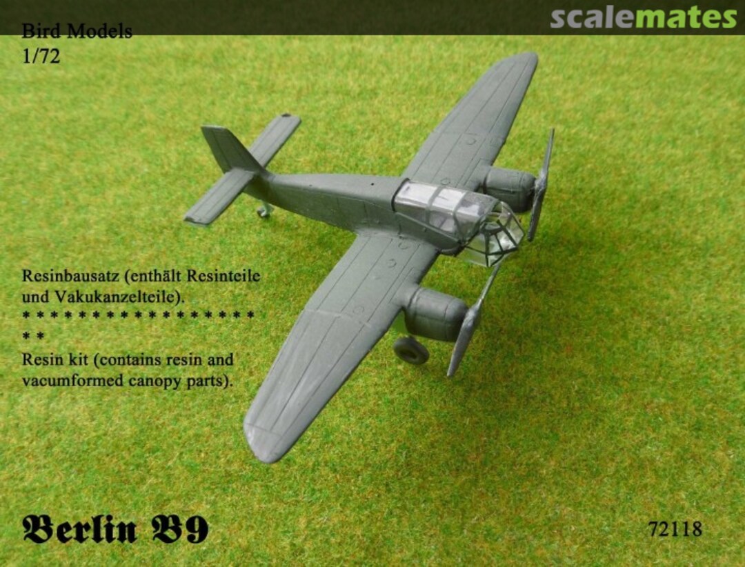 Boxart Akaflieg Berlin B9 72118 Bird Models Boxart Akaflieg Berlin B9 72118 Bird Models