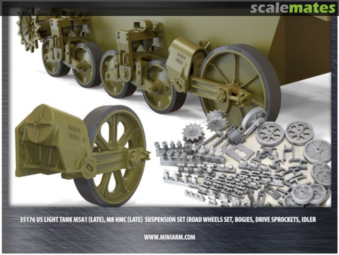 Boxart US Light Tank M5A1 (Late), M8 HMC (Late) Suspension Set 35176 Miniarm Boxart US Light Tank M5A1 (Late), M8 HMC (Late) Suspension Set 35176 Miniarm