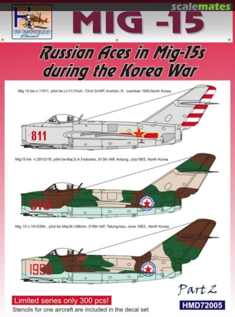 Boxart Russian Aces in MiG-15s during the Korean War, Part 2 HMD72005 H-Models Decals Boxart Russian Aces in MiG-15s during the Korean War, Part 2 HMD72005 H-Models Decals