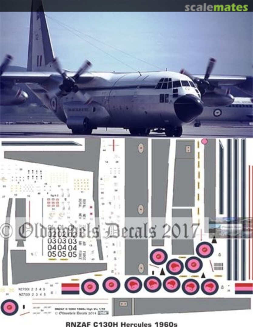 Boxart RNZAF C130H 1964-1970 Delivery scheme OMD0195 Oldmodels Decals Boxart RNZAF C130H 1964-1970 Delivery scheme OMD0195 Oldmodels Decals