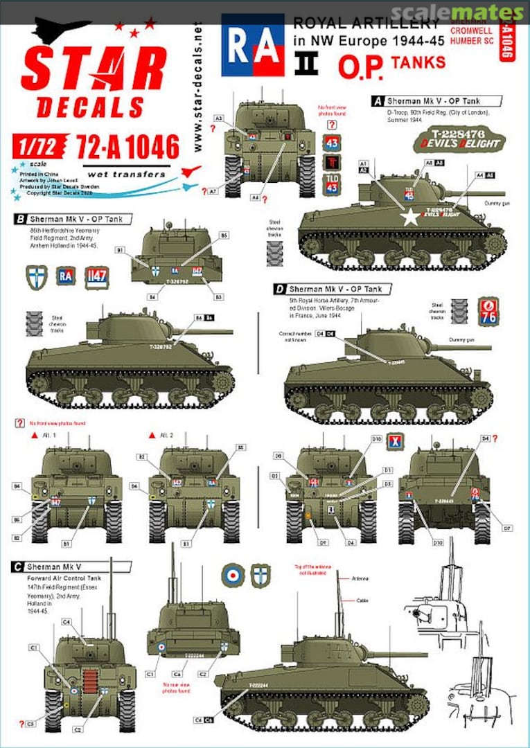 Boxart Royal Artillery # 2 72-A1046 Star Decals Boxart Royal Artillery # 2 72-A1046 Star Decals