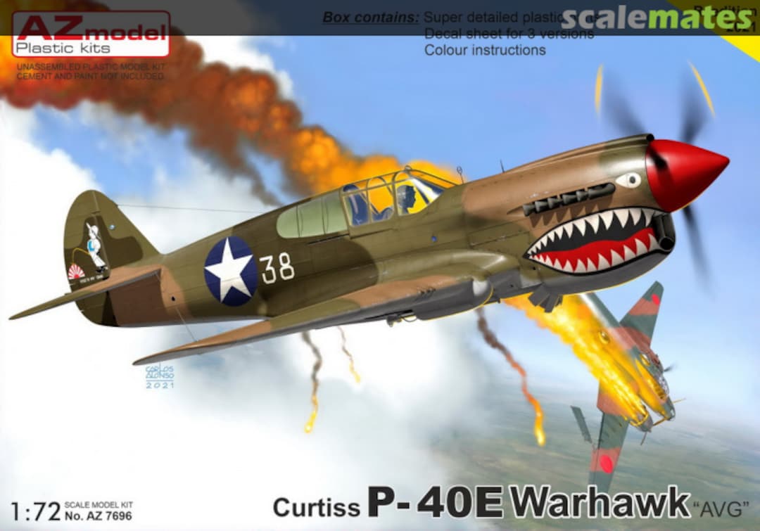 Boxart Curtiss P-40E Warhawk "AVG" AZ7696 AZmodel Boxart Curtiss P-40E Warhawk "AVG" AZ7696 AZmodel