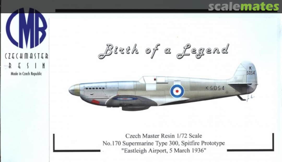 Boxart Supermarine Type 300, Spitfire Prototype 1170 CMR Boxart Supermarine Type 300, Spitfire Prototype 1170 CMR