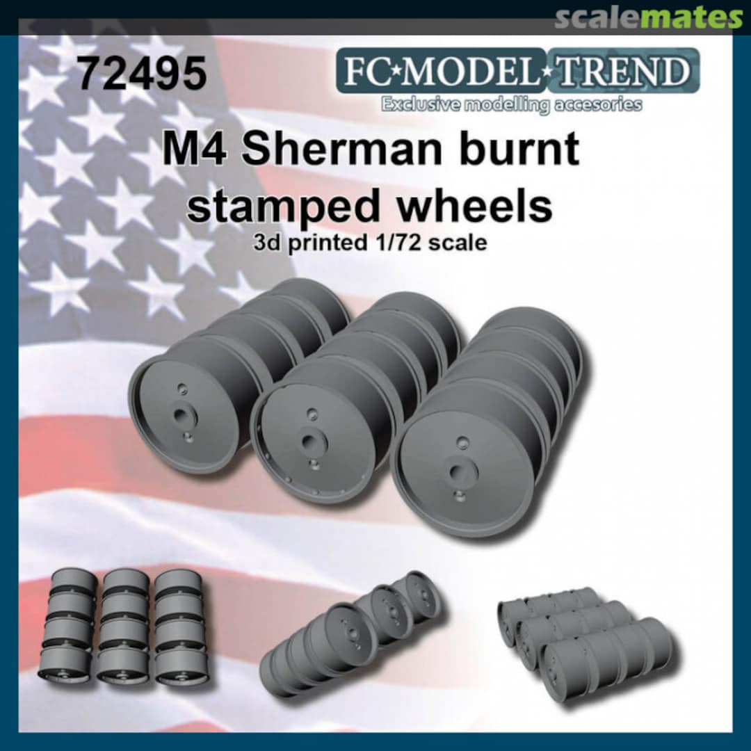 Boxart M4 Sherman burnt solid wheels 72495 FC Model Trend Boxart M4 Sherman burnt solid wheels 72495 FC Model Trend