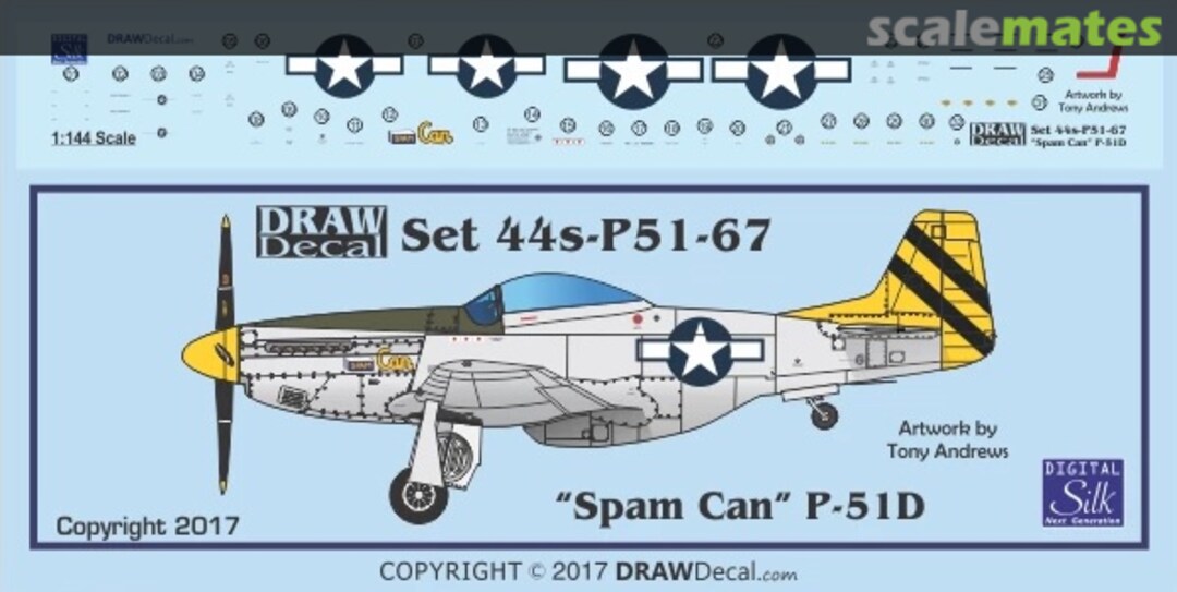 Boxart “Spam Can” P-51D 44-P51-67 Draw Decal Boxart “Spam Can” P-51D 44-P51-67 Draw Decal