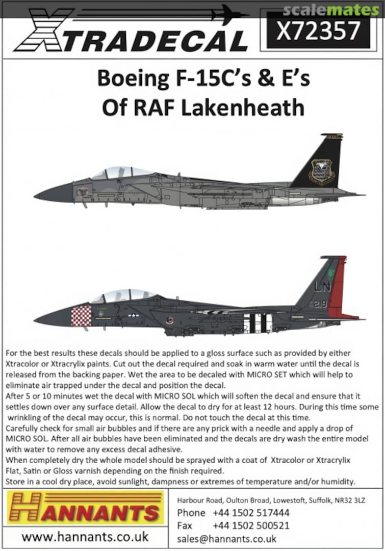Boxart Boeing F-15C's & E's of RAF Lakenheath X72357 Xtradecal