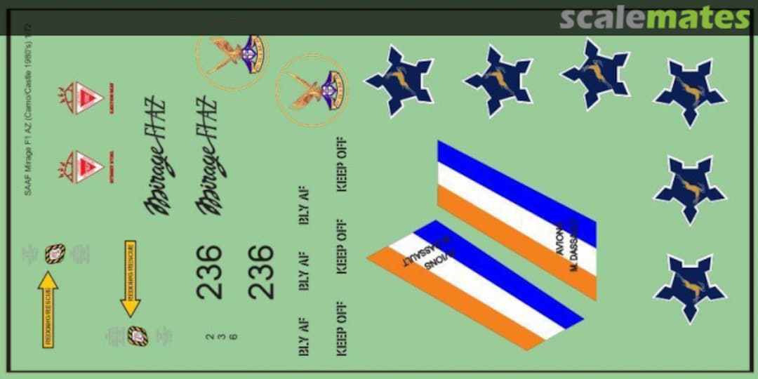 Boxart SAAF Mirage F1 AZ MAV-720272 MAV Decals Boxart SAAF Mirage F1 AZ MAV-720272 MAV Decals