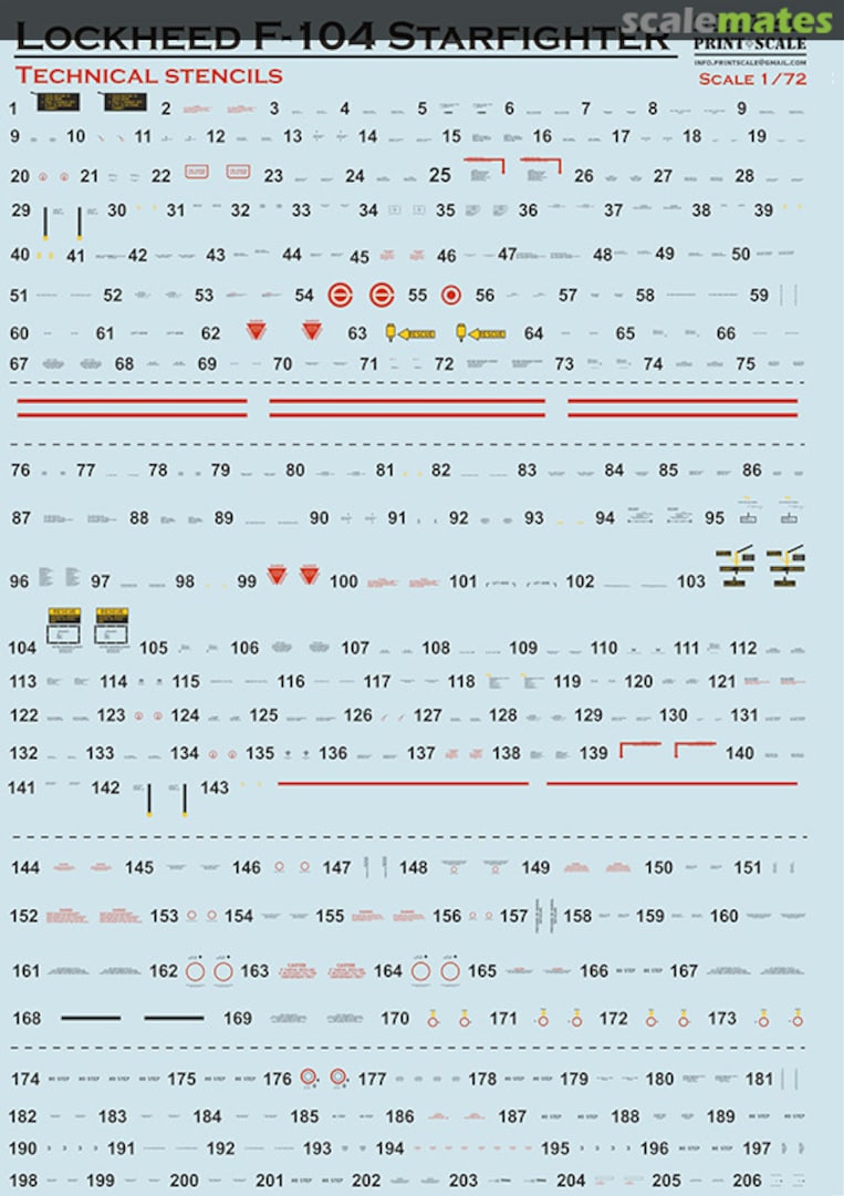 Boxart Lockheed F-104C/J Starfighter technical stencils 72-414 Print Scale Boxart Lockheed F-104C/J Starfighter technical stencils 72-414 Print Scale