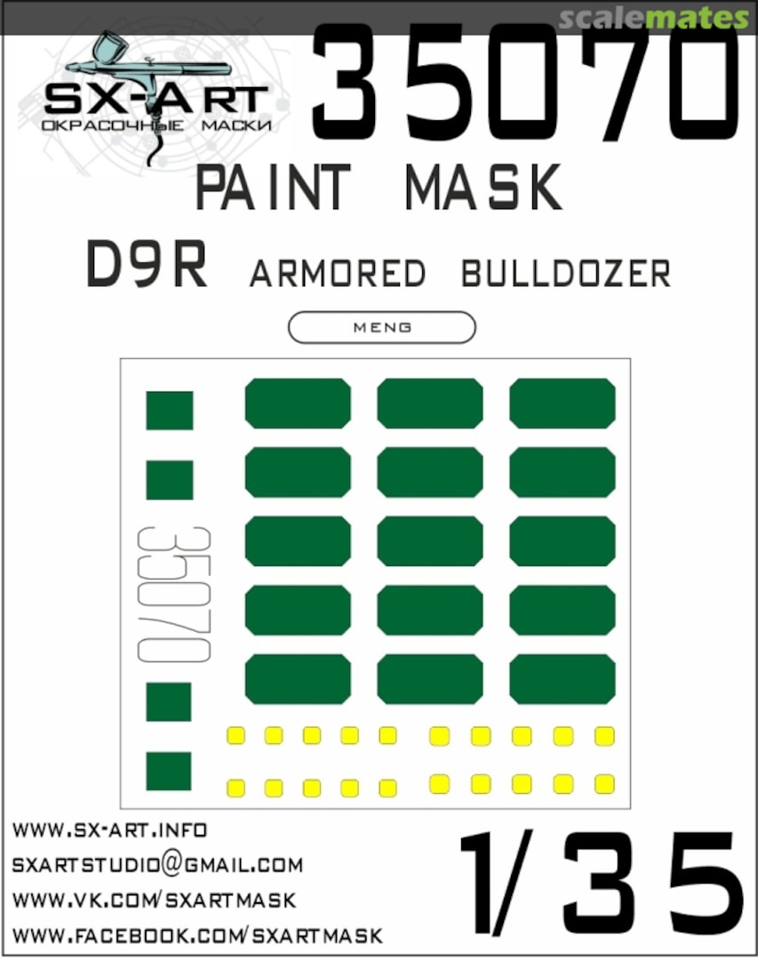 Boxart D9R armored bulldozer paint masks 35070 SX-Art Boxart D9R armored bulldozer paint masks 35070 SX-Art
