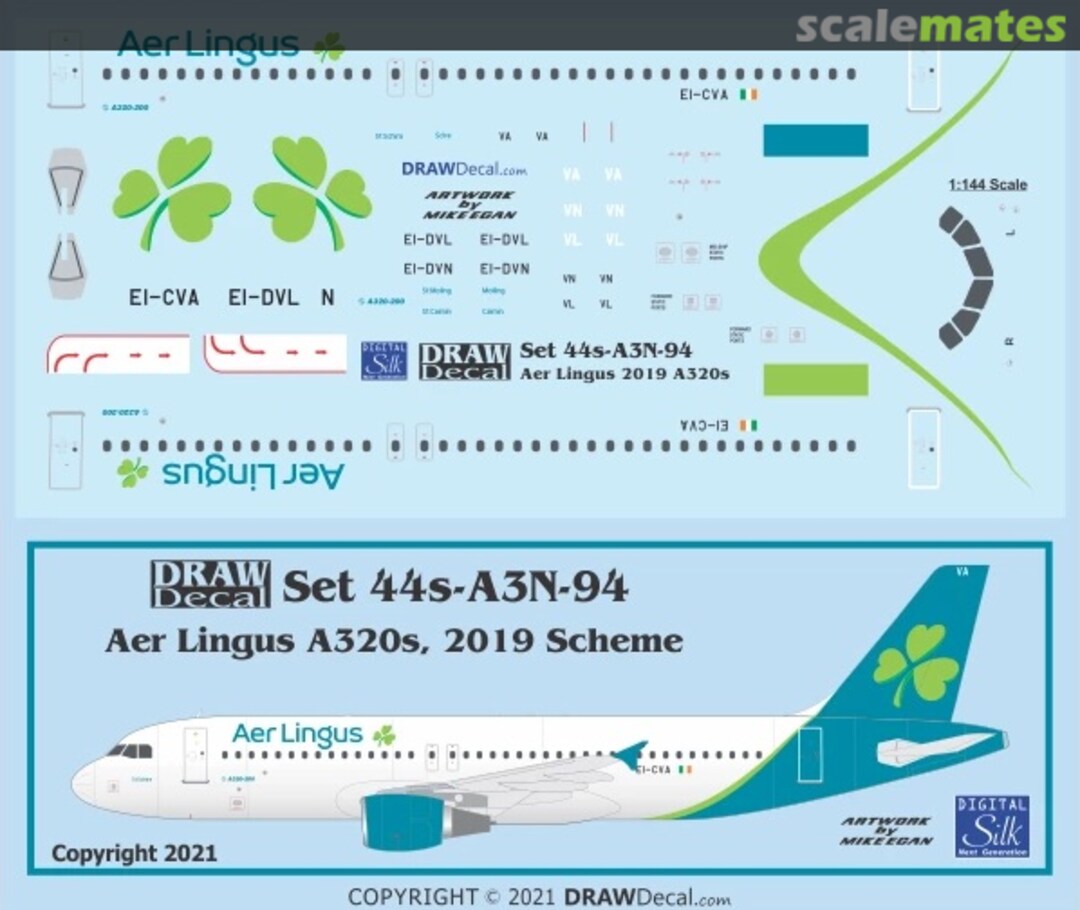 Boxart Aer Lingus 2019 Colors A320s 44s-A3N-94 Draw Decal Boxart Aer Lingus 2019 Colors A320s 44s-A3N-94 Draw Decal