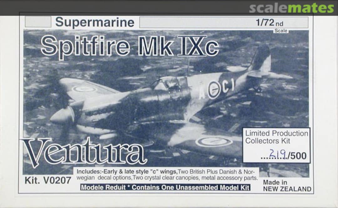 Boxart Supermarine Spitfire Mk IXc V0207 Ventura Boxart Supermarine Spitfire Mk IXc V0207 Ventura