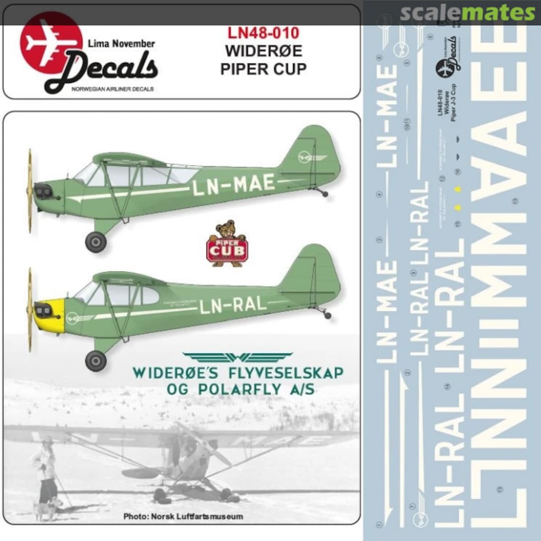 Boxart Wideroe Piper Cub LN48-010 Lima November Decals Boxart Wideroe Piper Cub LN48-010 Lima November Decals