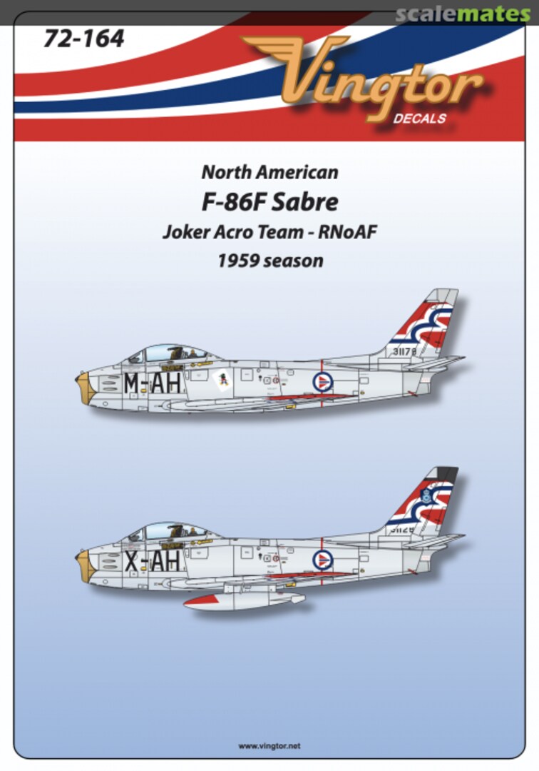 Boxart F-86F Sabre 72-164 Vingtor Decals