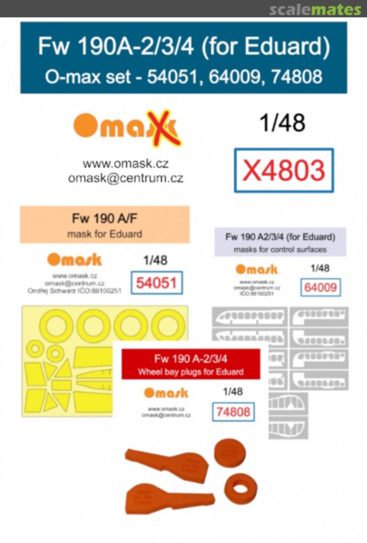Boxart Fw 190A-2/3/4 O-Max Set (For Eduard) X4803 Omask Boxart Fw 190A-2/3/4 O-Max Set (For Eduard) X4803 Omask
