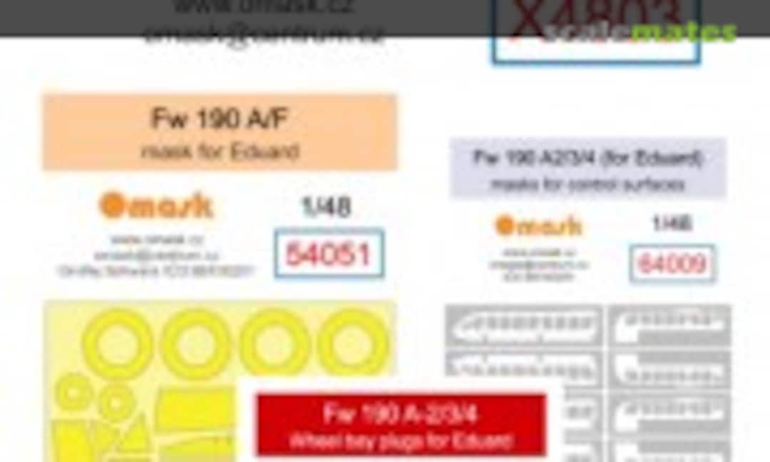 1:48 Fw 190A-2/3/4 O-Max Set (For Eduard) (Omask X4803) X4803