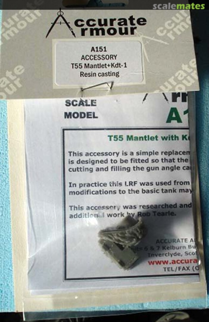 Boxart Soviet T55 Mantlet Cover + Ktd-1 LRF (For Tamiya k A151 Accurate Armour
