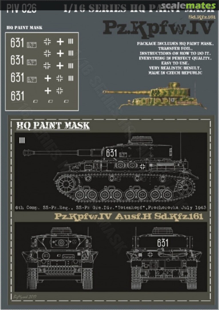 Boxart Pz.Kpfw.IV Ausf.H 6.Komp. SS-Pz.Reg SS-Pz.Gren.Div. 'Totenkopft' Prochorovka July 1943 Paint Mask PIV 026 HQ-Masks Boxart Pz.Kpfw.IV Ausf.H 6.Komp. SS-Pz.Reg SS-Pz.Gren.Div. 'Totenkopft' Prochorovka July 1943 Paint Mask PIV 026 HQ-Masks