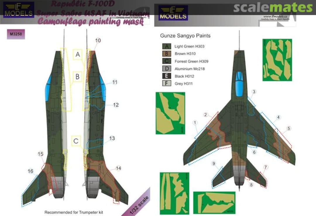 Boxart Republic F-100D Super Sabre USAF in Vietnam M3258 LF Models Boxart Republic F-100D Super Sabre USAF in Vietnam M3258 LF Models