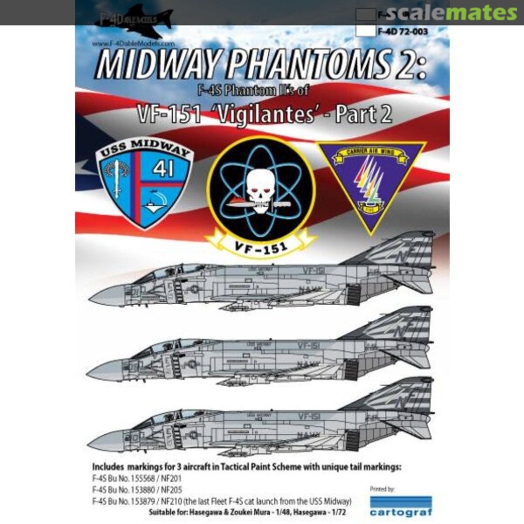 Boxart Midway Phantoms 2 - McDonnell F-4S Phantoms II's of VF-151 'Vigilantes' Part 2 F4D48003 F-4Dable Models