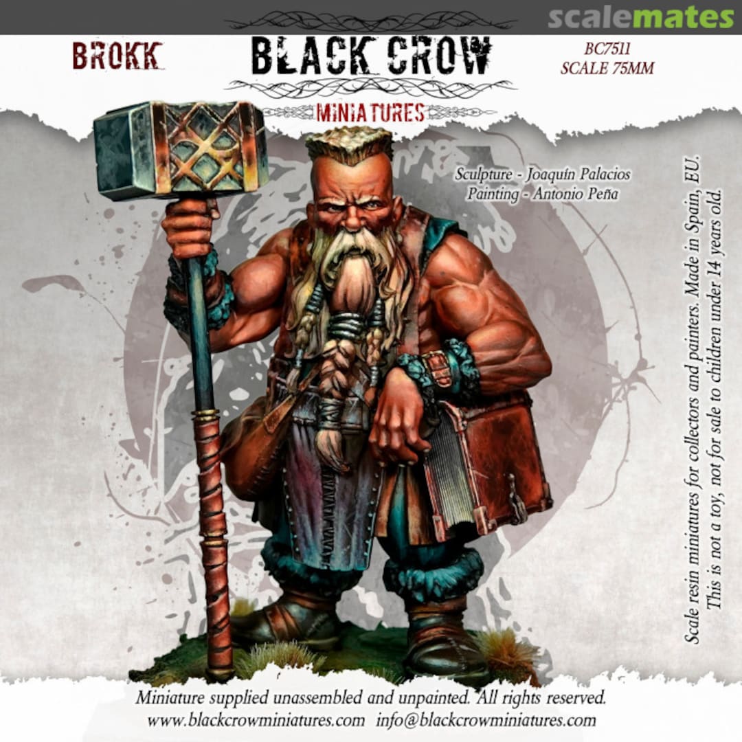 Boxart Brokk, Dwarf Blacksmith BC7511 Black Crow Miniatures Boxart Brokk, Dwarf Blacksmith BC7511 Black Crow Miniatures