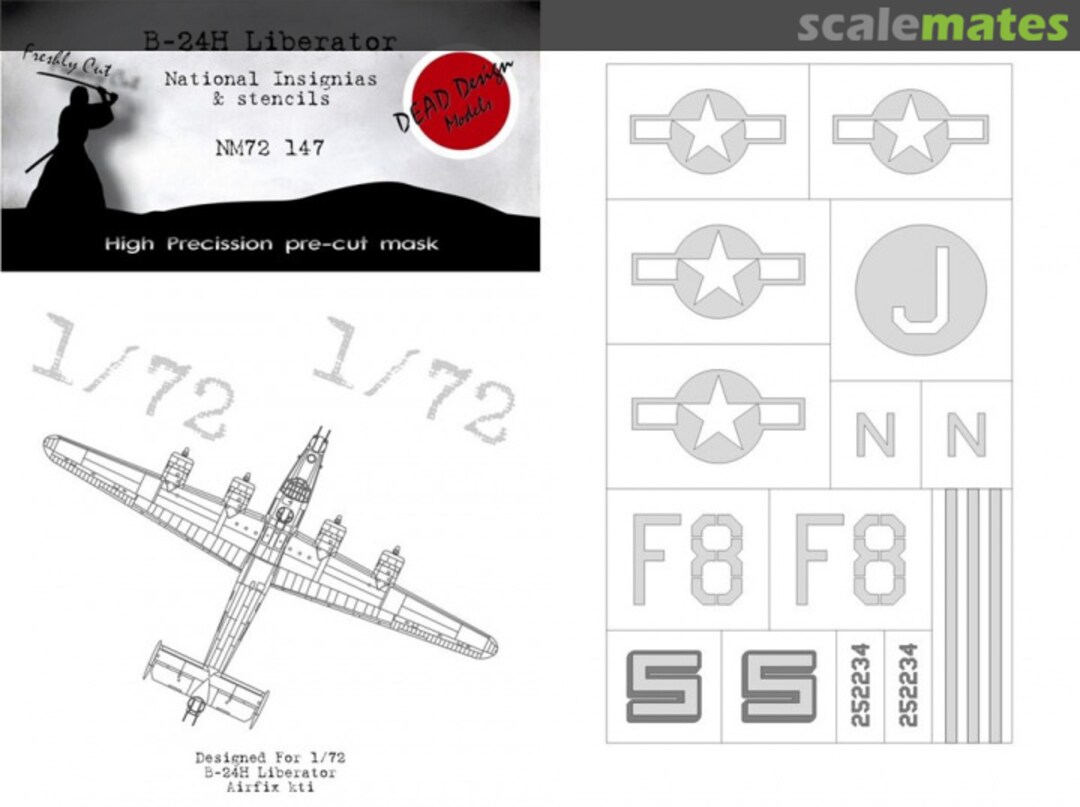 Boxart B-24H Liberator National Insignias & Stencils NM72147 DEAD Design Models Boxart B-24H Liberator National Insignias & Stencils NM72147 DEAD Design Models