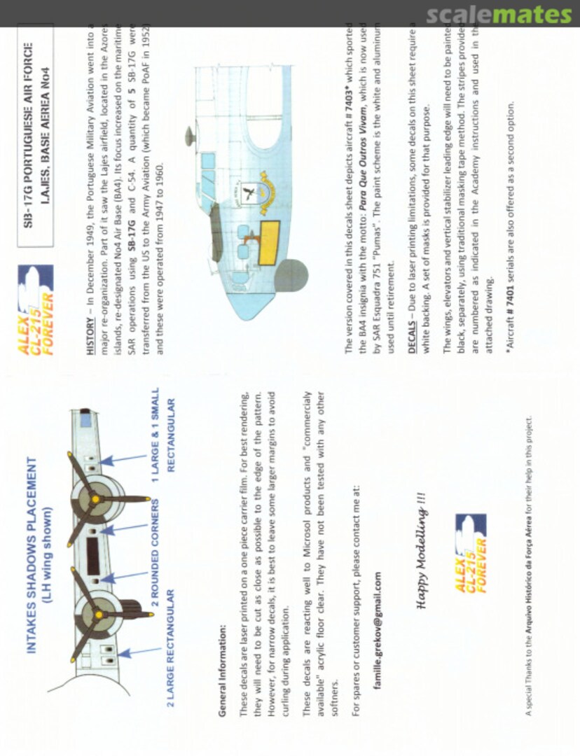 Boxart SB-17G Portuguese Airforce SB-17G Alex CL-215 Forever Boxart SB-17G Portuguese Airforce SB-17G Alex CL-215 Forever