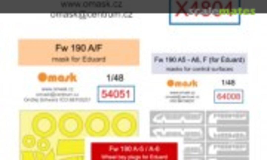 1:48 Fw 190A-5/6 O-Max Set (For Eduard) (Omask X4804) X4804