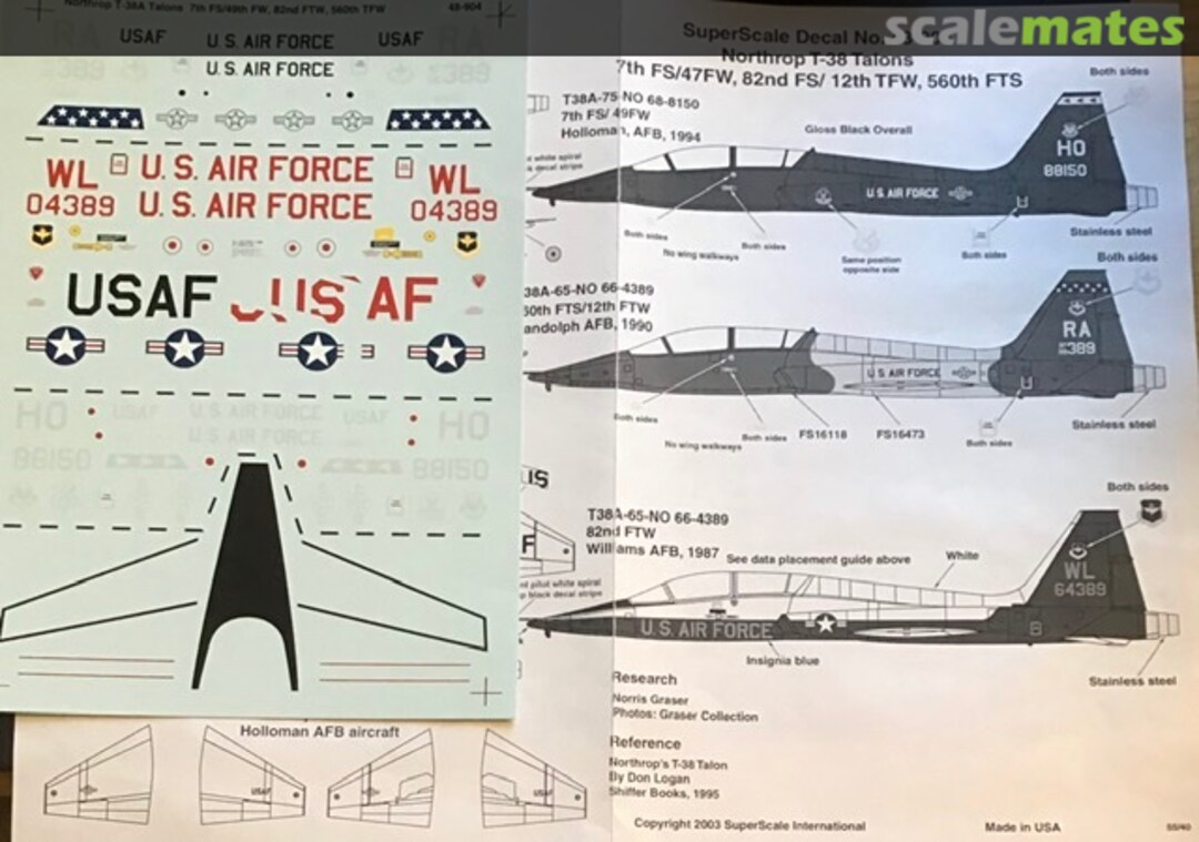 Contents T-38A Talon 48-904 SuperScale International Contents T-38A Talon 48-904 SuperScale International