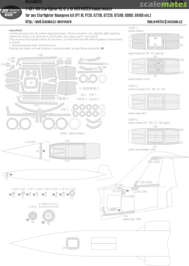 Boxart F-104 Starfighter (C, G, J, S) ADVANCED kabuki masks NWAM0241 New Ware Boxart F-104 Starfighter (C, G, J, S) ADVANCED kabuki masks NWAM0241 New Ware
