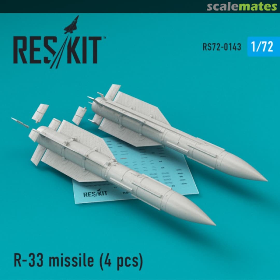 Boxart R-33 missile (4 pcs) RS72-0143 ResKit Boxart R-33 missile (4 pcs) RS72-0143 ResKit