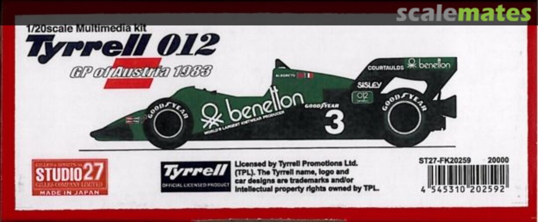 Boxart Tyrrell012 ST27-FK20259 Studio27 Boxart Tyrrell012 ST27-FK20259 Studio27
