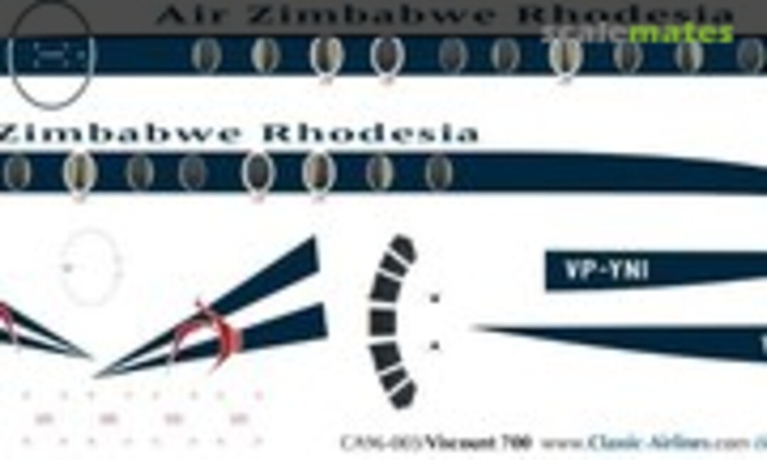 1:96 Air Zimbabwe/Rhodesia Viscount 700 (Classic Airlines CA96-003) CA96-003
