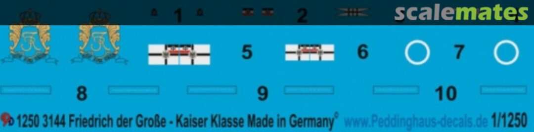 Boxart Friedrich der Grosse - Kaiser Klasse 1250 3144 Peddinghaus-Decals Boxart Friedrich der Grosse - Kaiser Klasse 1250 3144 Peddinghaus-Decals