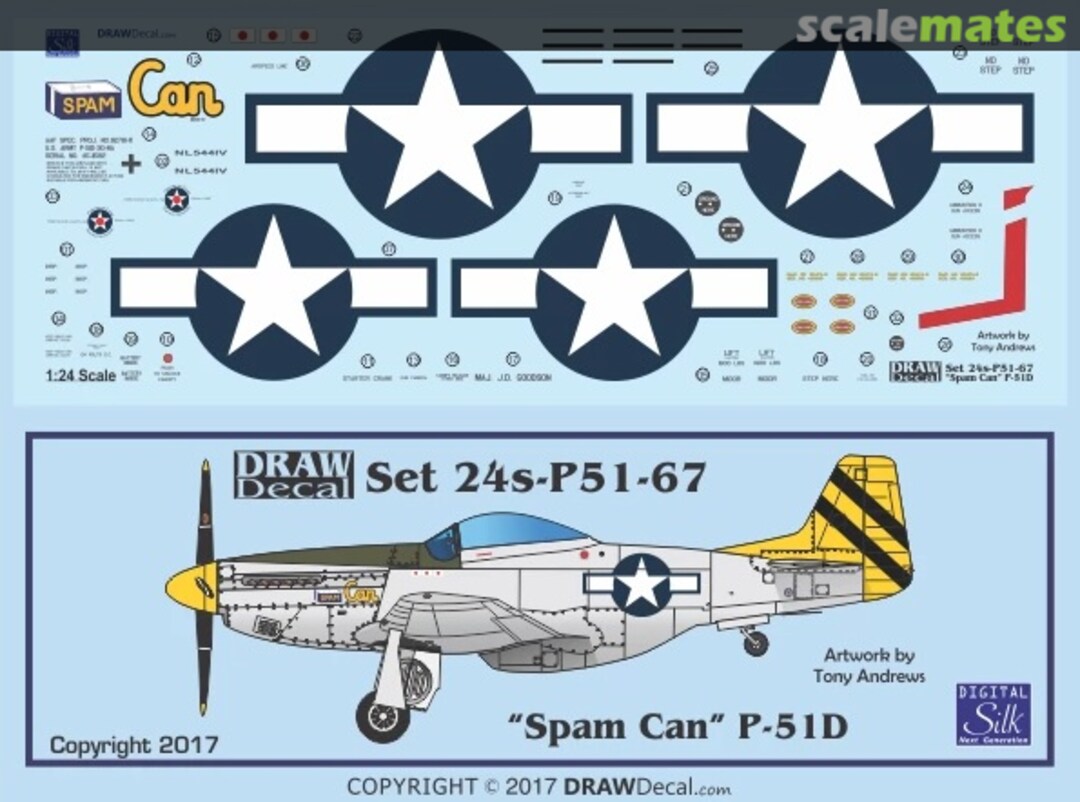 Boxart “Spam Can” P-51D 24-P51-67 Draw Decal Boxart “Spam Can” P-51D 24-P51-67 Draw Decal