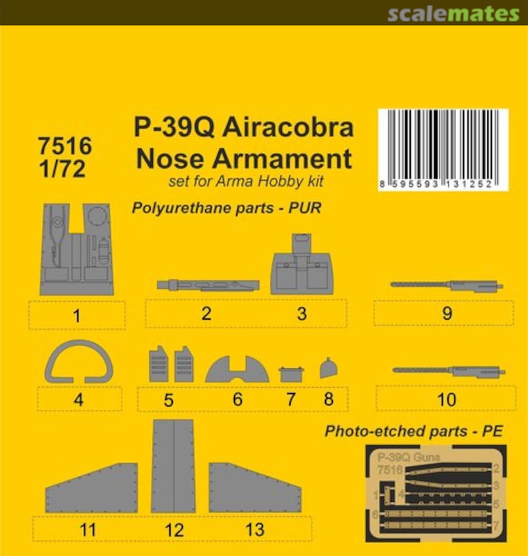 Boxart P-39Q Airacobra Nose Armament for Arma Hobby kit 7516 CMK Boxart P-39Q Airacobra Nose Armament for Arma Hobby kit 7516 CMK