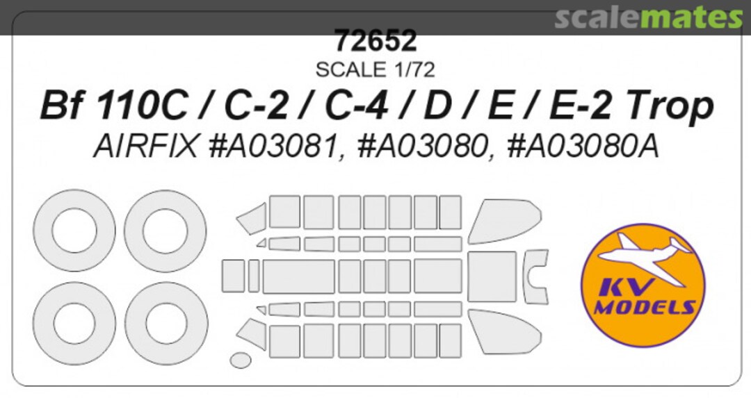 Boxart Mask for Bf 110C/C-2/C-4 Bf 110D/E/E-2 Trop 72652 KV Models Boxart Mask for Bf 110C/C-2/C-4 Bf 110D/E/E-2 Trop 72652 KV Models