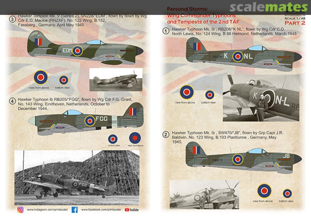 Boxart Personal Storms: Wing Commanders Typhoons and Tempests of the 2nd TAF 48-295 Print Scale Boxart Personal Storms: Wing Commanders Typhoons and Tempests of the 2nd TAF 48-295 Print Scale