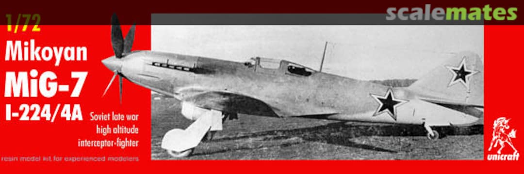 Boxart Mikoyan-Gurevich Mig-7 224 Unicraft Models Boxart Mikoyan-Gurevich Mig-7 224 Unicraft Models