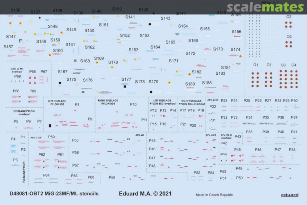 Contents MiG-23MF/ML stencils D48081 Eduard Contents MiG-23MF/ML stencils D48081 Eduard